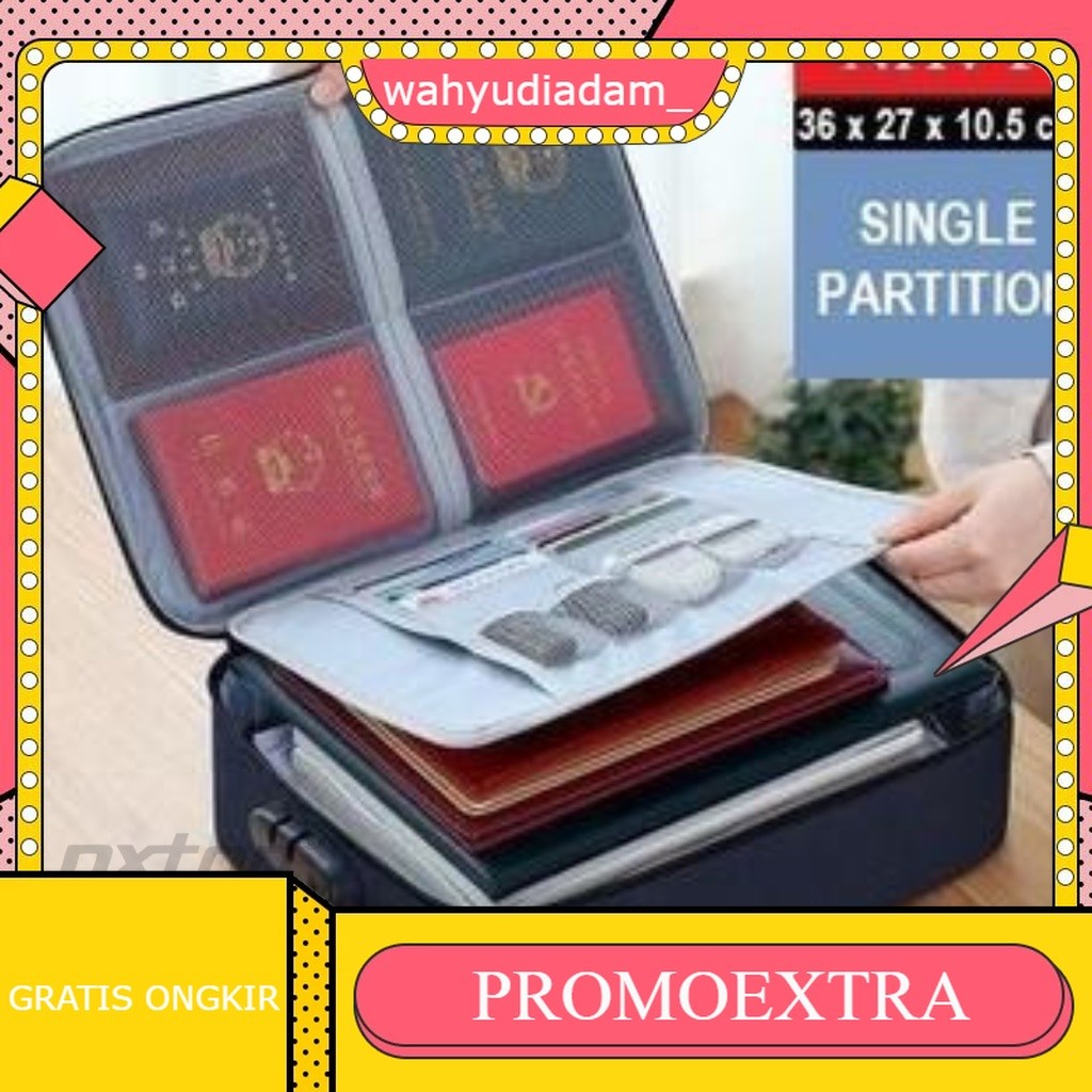 Tas Dokumen / Tas Dokumen Anti Air Password / Storage Box / Travel Bag / Tas Jinjing / Penyimpanan D