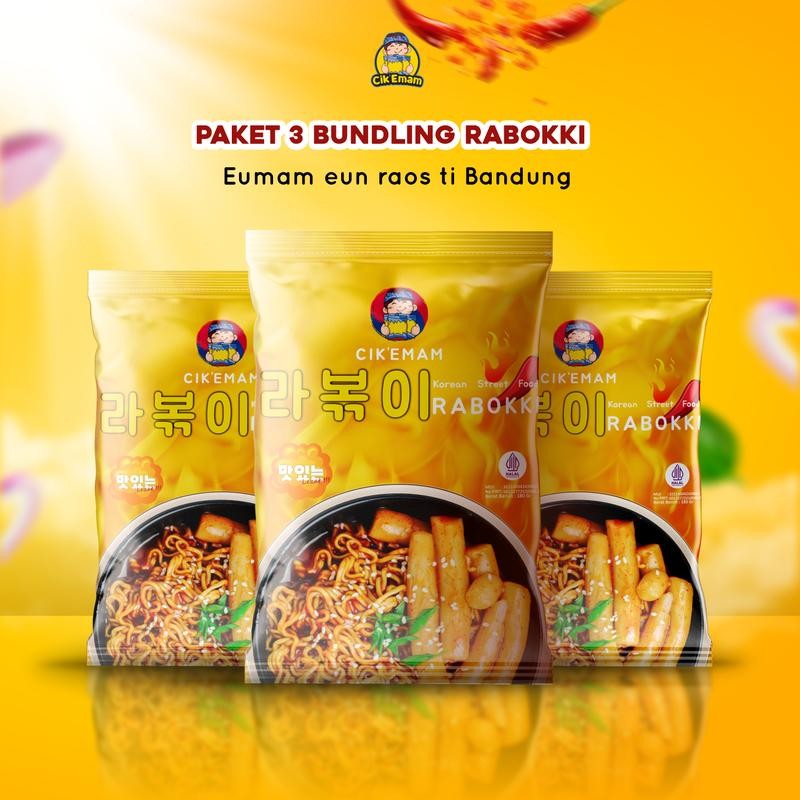 

CIKEMAM PAKET RABOKKI isi 3 PCS Food Gochujang Ramen Mie Pedas Makanan Instan Sambal Spicy Noodles Goreng Kuah Ayam Bawang Masakan Sauce Soto Kari