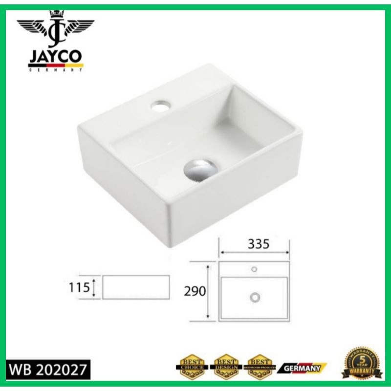 Wastafel Keramik Kotak 2027/Wastafel Cuci Tangan/Paket Wastafel Keramik