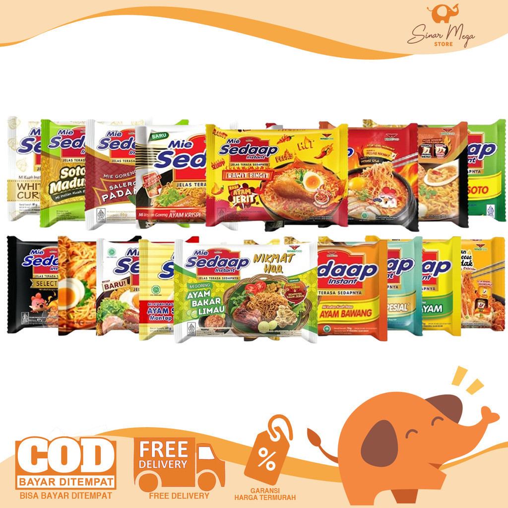 

Mie Instan Sedaap Sedap Kuah/Goreng SATUAN - Instant Noodles SATUAN Murah