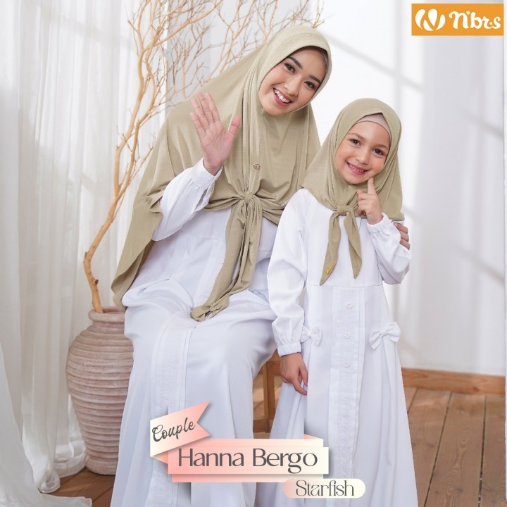 Hanna Bergo Dewasa by Nibras # Gamis Sarimbit, Baju Couple Kekinian, Couple Ibu dan Anak, Gamis Nibr