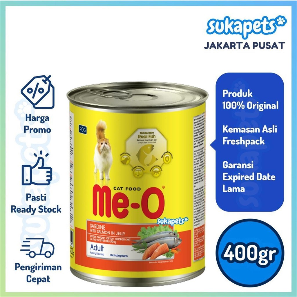 Meo Can Sardine & Salmon Makanan Kucing Basah Kaleng 400gr