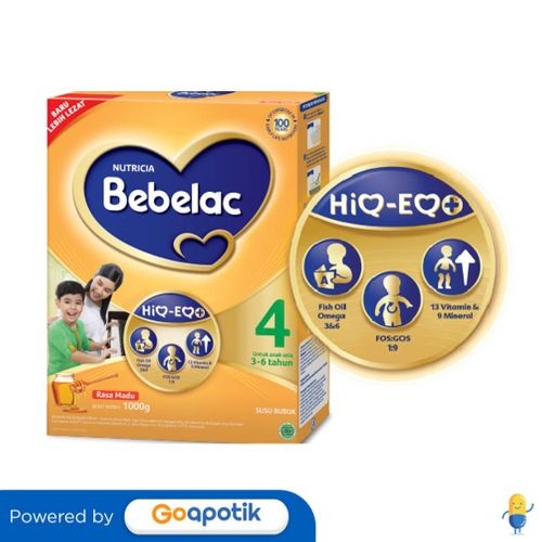 

Nutricia Bebelac 4 Hiq-Eq Usia 3-6 Tahun Rasa Madu 1000 Gram Box