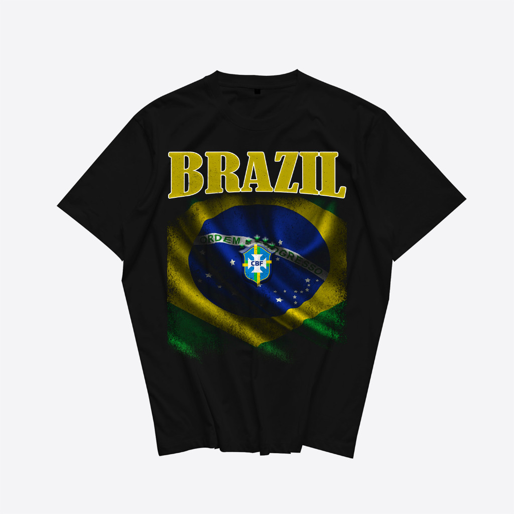 Fansbolastore - Brazil Vintage - Kaos Sepak Bola - Tim Nasional Brazil - Kaos Sisir Viral Kaos Katun