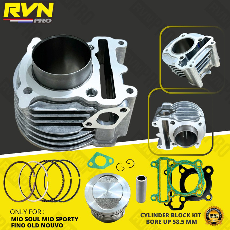 Blok Seher Boring Paket Bore Up Mio Mio Soul 58.5 58 54 mm Original RVN THAILAND Free Paken Gasket