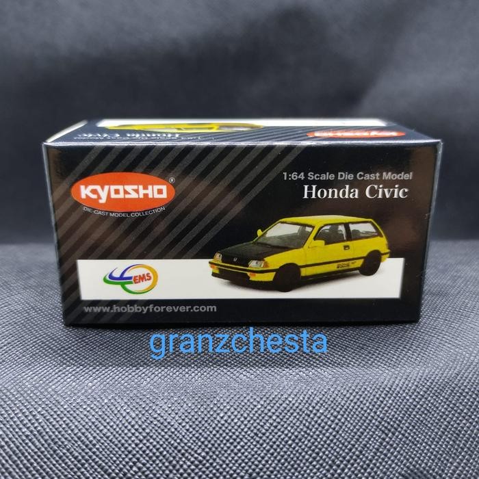 DIECAST KYOSHO HONDA CIVIC YELLOW CARBON