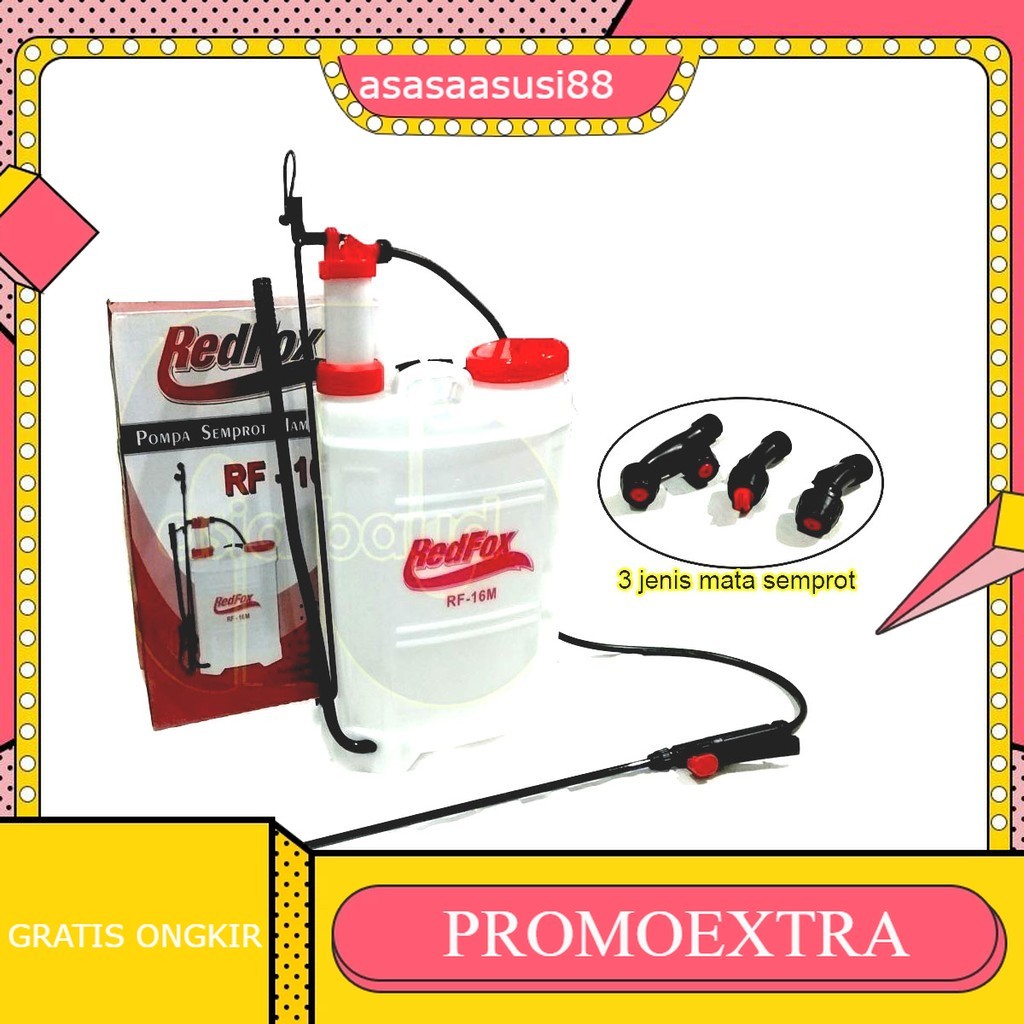 Redfox Pompa Semprot Hama Manual 16 L Tengki/Tangki Semprot Hama Pompa Solo RF-16M