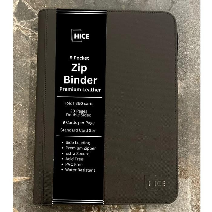 

New HICE Premium Zip Album Card Binder 9 Pocket Binder Kartu Pokemon Magic - Hitam Best Seller