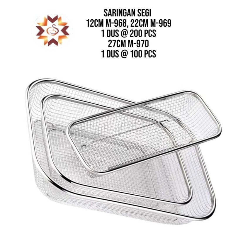 LW Peniris Gorengan / Tirisan Segi Lubang Stainless / Saringan Segi Stainlees / Tirisan Minyak Goren