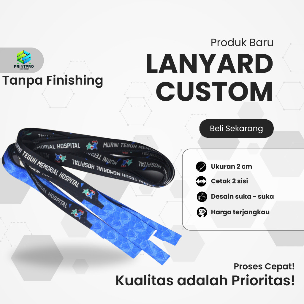 

Tali Lanyard Custom Printing Sublim Tanpa Finishing ukuran 2cm (hanya tali saja)
