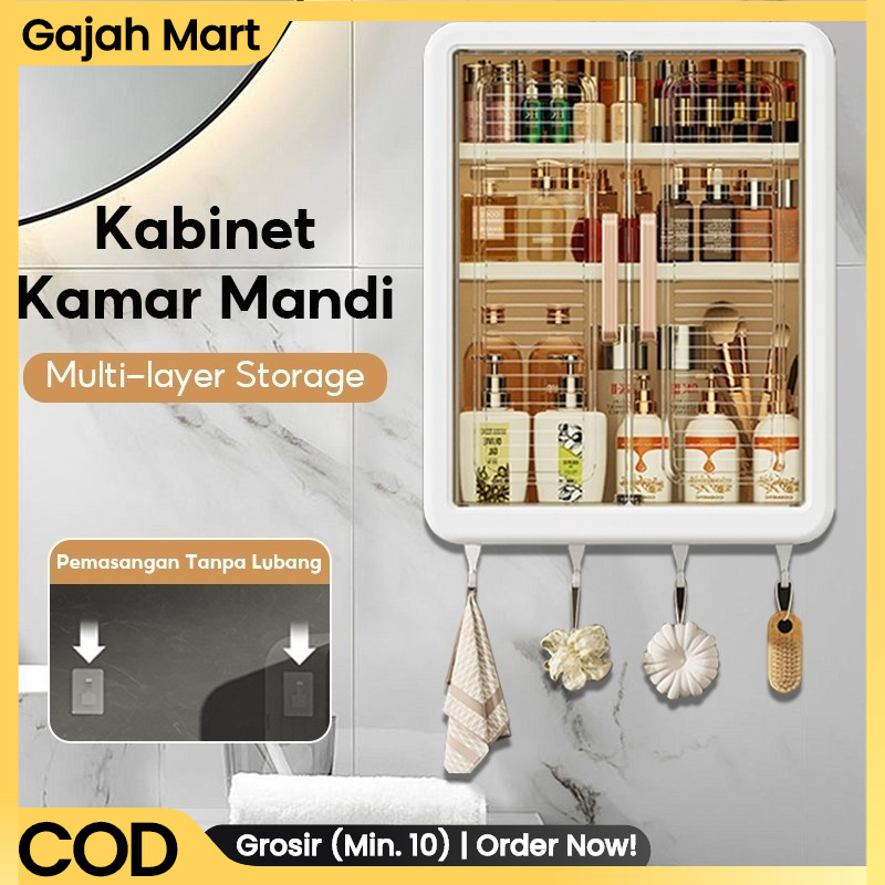 Rak Dinding Tempel Rak Kamar Mandi Tempel Rak Bumbu Dapur Dinding Plastik Dapur Lemari Dinding Anti 