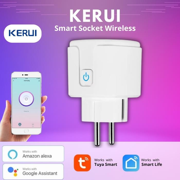 KERUI Smart Socket WiFi KERUI TUYA Wireless Colokan Stop Kontak Smart