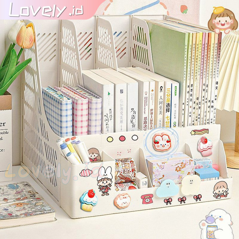 

Rak Buku Sekat Rak Penyimpanan Barang Pena Desk Organizer Rak Aesthetic Rak Ins Minimalis Meja Belajar Stationary Kit Berkualitas Korean Style Laci Rak Buku Lucu Unik