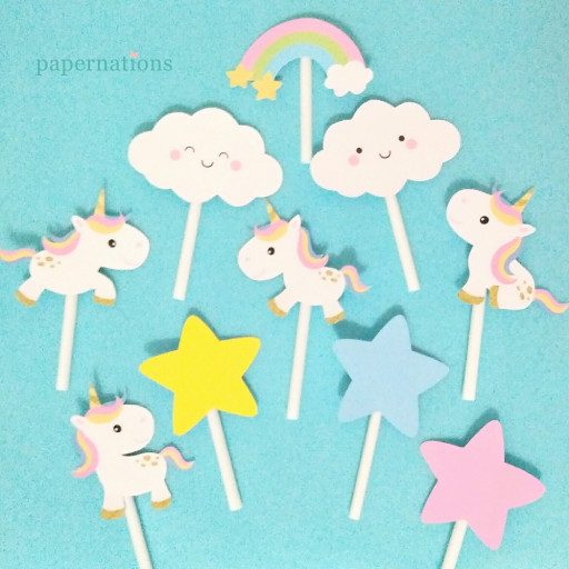 Hiasan Promo - [besty_mart3] Unicorn Cupcake Topper