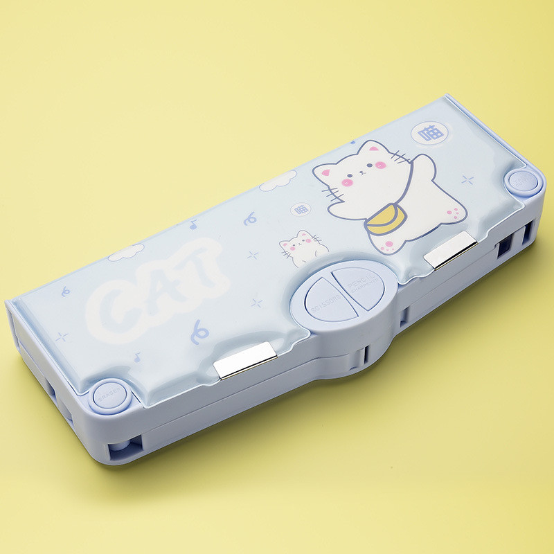 

Multifunctional Pencil Box for Boys and Girls Sticker Eraser Ruler Stationery Storage Students Cartoon Pen Holder High-Capacity