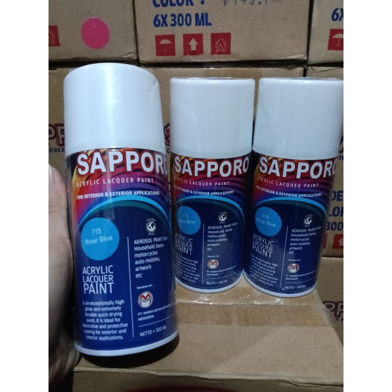 cat semprot Pilok  Pilox Sapporo 300ml saporo 300ML SAPORO spray 300ml 715 Rriver blue biru laut bir