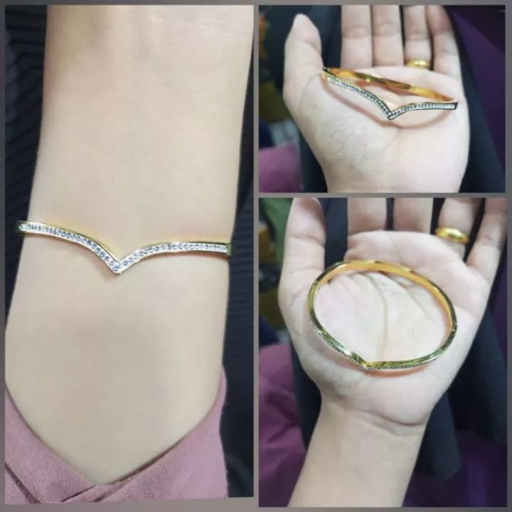 Gelang Titanium Fuji / Gelang V Viral / Gelang V Aurel Terbaru