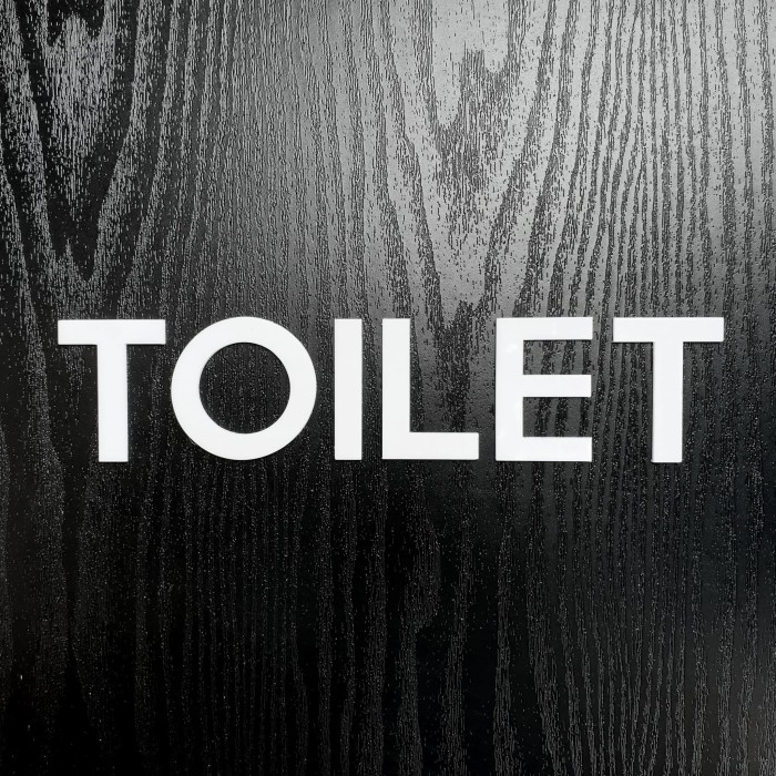 

RZ99 Sign Huruf Timbul AKRILIK - TOILET - Signage Cafe/Resto/Kantor