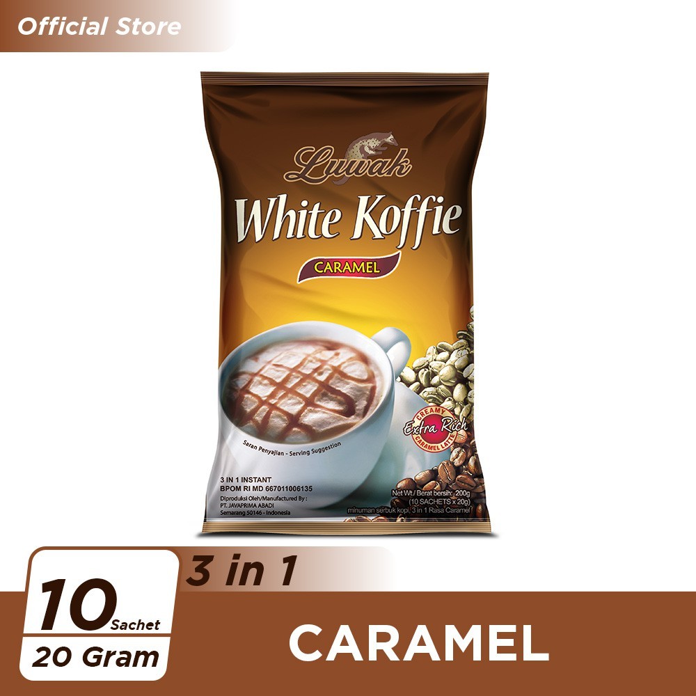 HOT PRICE - Kopi Luwak White Koffie Caramel Bag 10x20gr Coffee Price