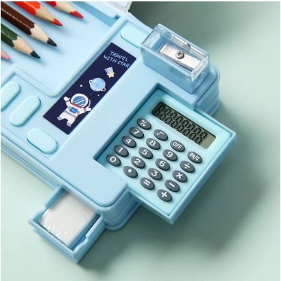 

Double Layer Multi-Function Pencil Case Students Pencil Box With Calculator/Pencil Sharpener Large Capacity Stationery Storage