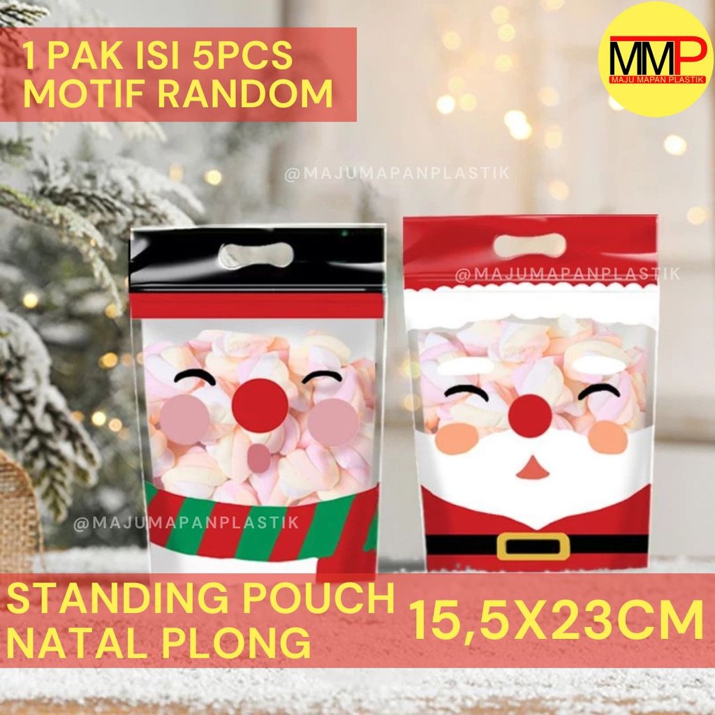 

STANDING POUCH PACKAGING ISI 5 PCS NATAL GOODIE BAG HAMPERS CHRISTMAS KEMASAN COOKIES SNACK
