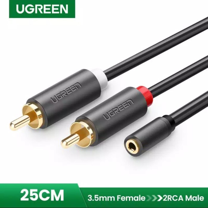 Best Seller Ugreen Kabel Audio 3.5mm to Rca 2 Male Ugreen Aux 3.5mm Female to Rca - 10588-100CM