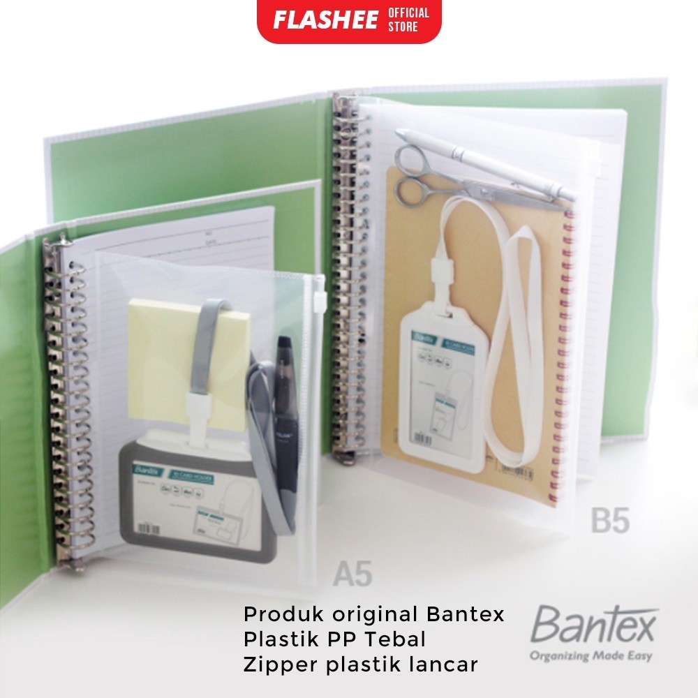 

Flashee Paket Bundle Kantong Zipper Multiring A5 20 ring B5 26 ring Paket Hemat Bantex 3 Pcs