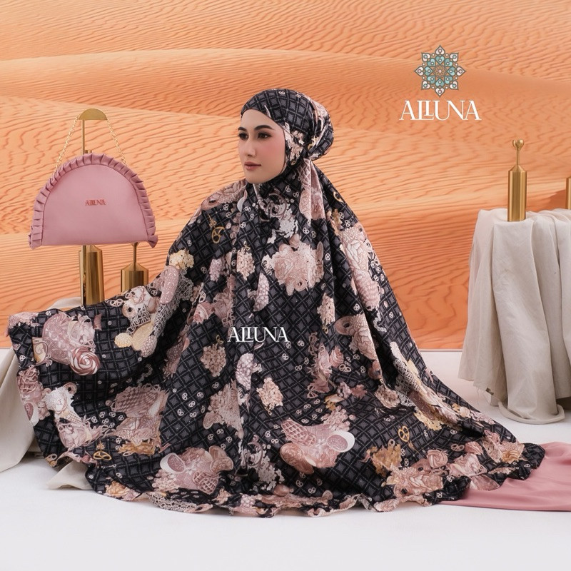 MODEL MUKENA TERBARU 2025 Mukena Dewasa Silk Motif Ruffle 2in1 Mukena Armani Silk
