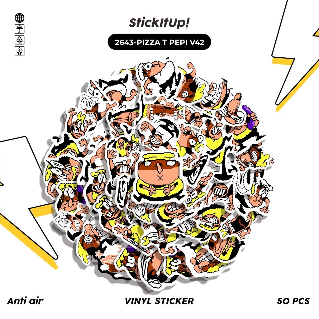

COD✨ 50 Pcs Stiker PIZZA T PEPI V42 Lucu Anti Air Untuk Dekorasi Notebook Sepeda Skateboard Handphone DIY