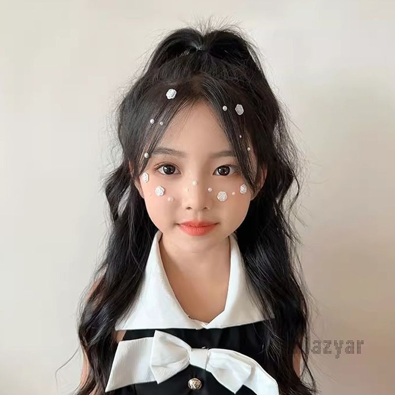

Stiker Kristal Aurora Berwarna-warni Dekorasi Wajah 3D Bersinar Stiker Berlian DIY