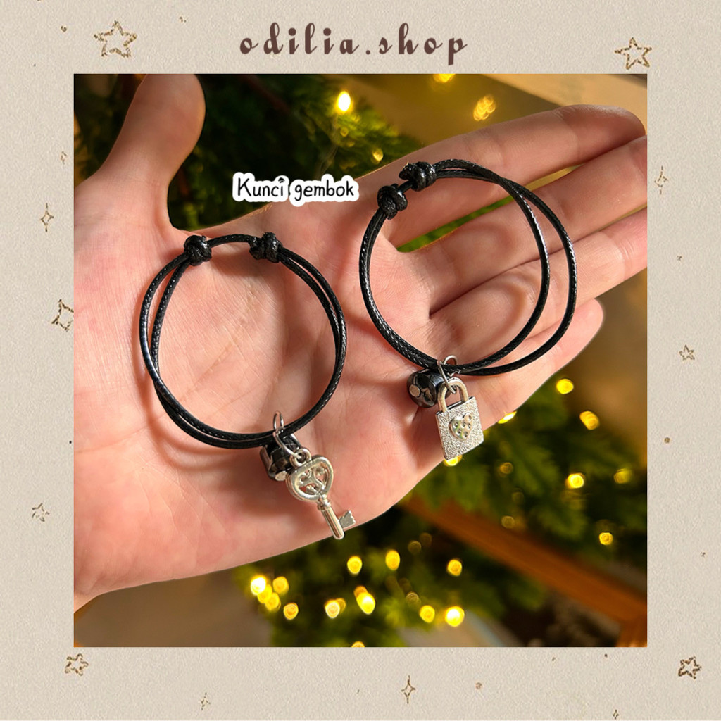 Gelang Couple Bestie Magnet isi 2 Karakter Koin Butterfly Love Star Aksesoris Wanita Pria Bracelet A