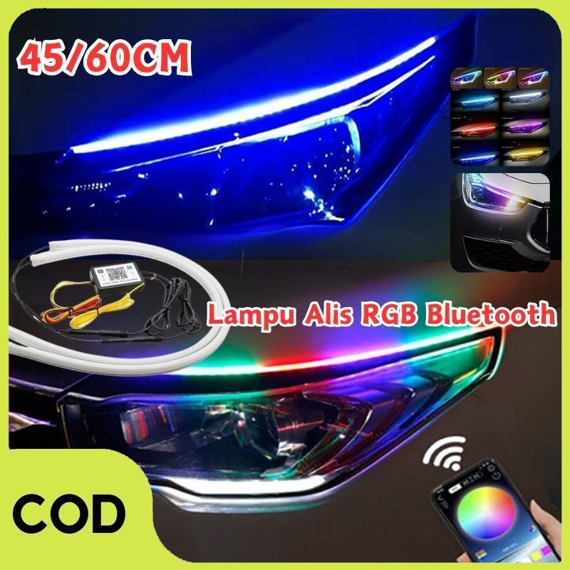 【COD】Lampu Neon Flex RGB Remote 60M Lampu Warna Warni LED RGB App Control Sensor Tahan Air Led Alis 
