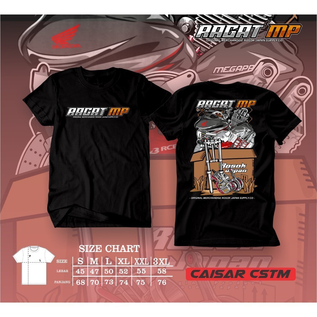 Baju Kaos Honda Ragat mp megapro Gank Lama Herek Herex Distro Original