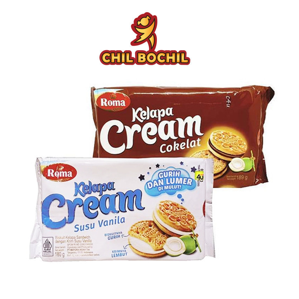 

ROMA KELAPA CREAM 180GR VANILA - ROMA KELAPA CREAM 189GR - COKLAT