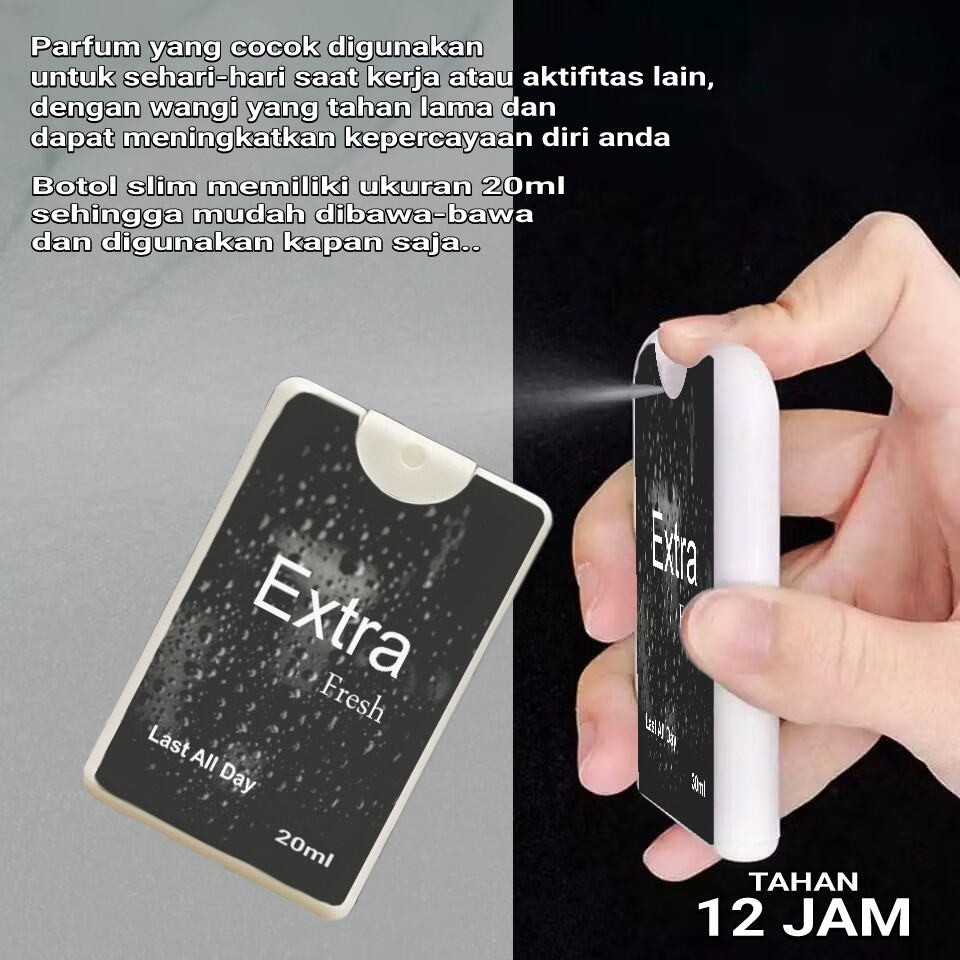 Parfum EXTRAplus Uniseks, Aroma Tahan Lama kuat 12 Jam - Pria, Wanita (SLIM 20mL)