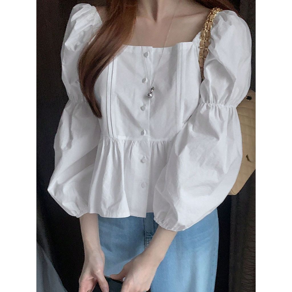 T33 - RRX BLOUSE GERANA PUTIH TERBARU LENGAN PANJANG / ISYANA BLOUSE / ATASAN WANITA KOREAN / BLOSUE