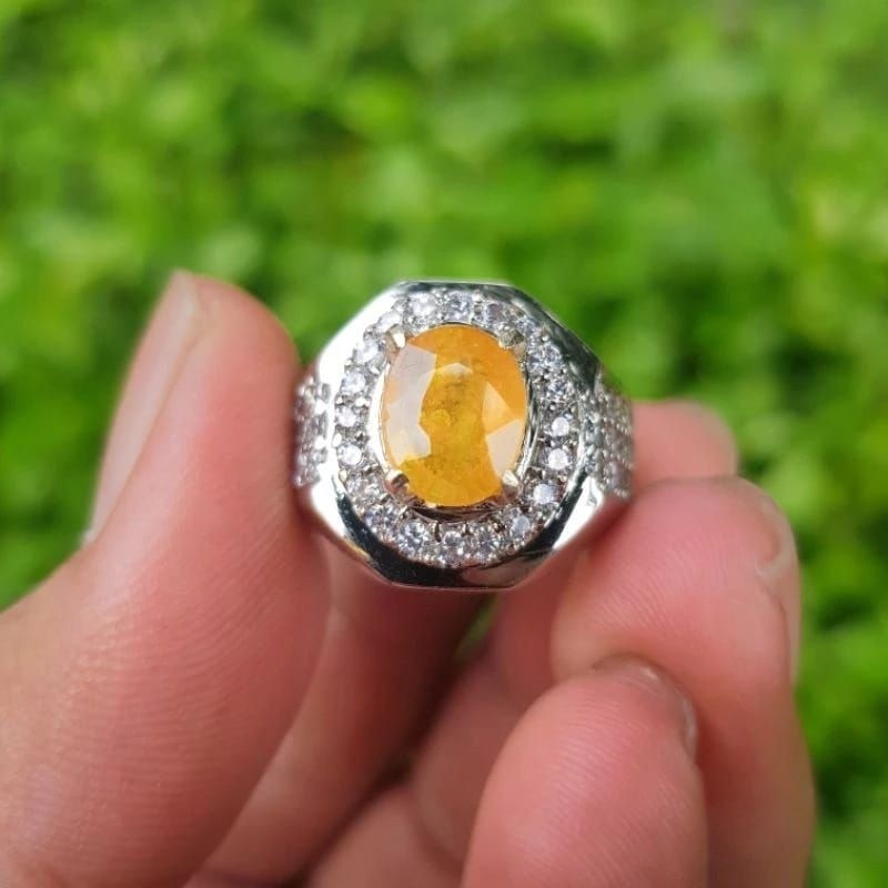 BATU CINCIN NATURAL YELLOW SAPPHIRE ORIGINAL STONE TOP QUALITY