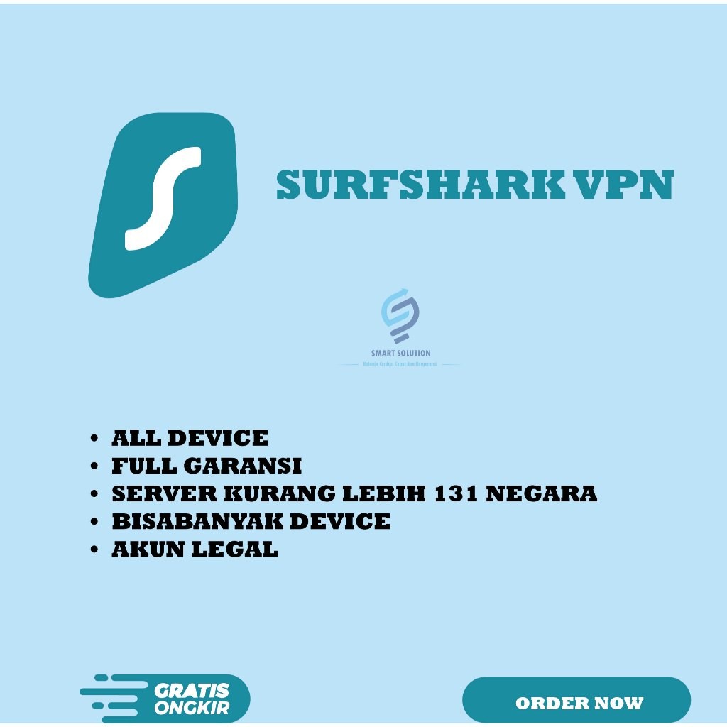 SOFTWARE SURFSHARK VPN FULL GARANSI | SURFSHARK VPN PREMIUM PRIVATE UNLIMITED DEVICE