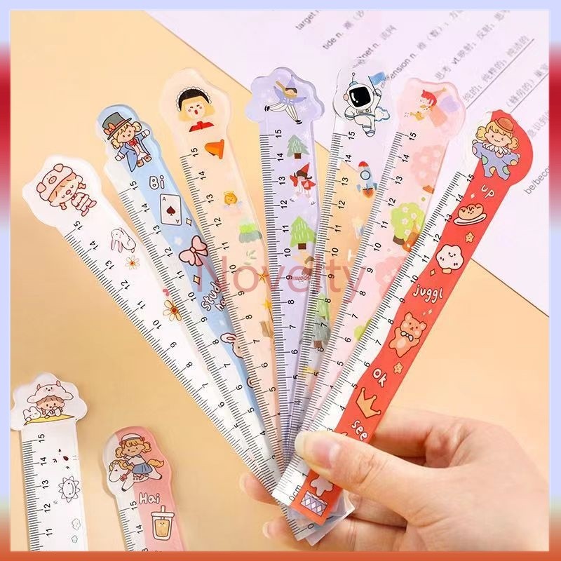

Novelty Penggaris pola kartun siswa/Penggaris plastik 15cm