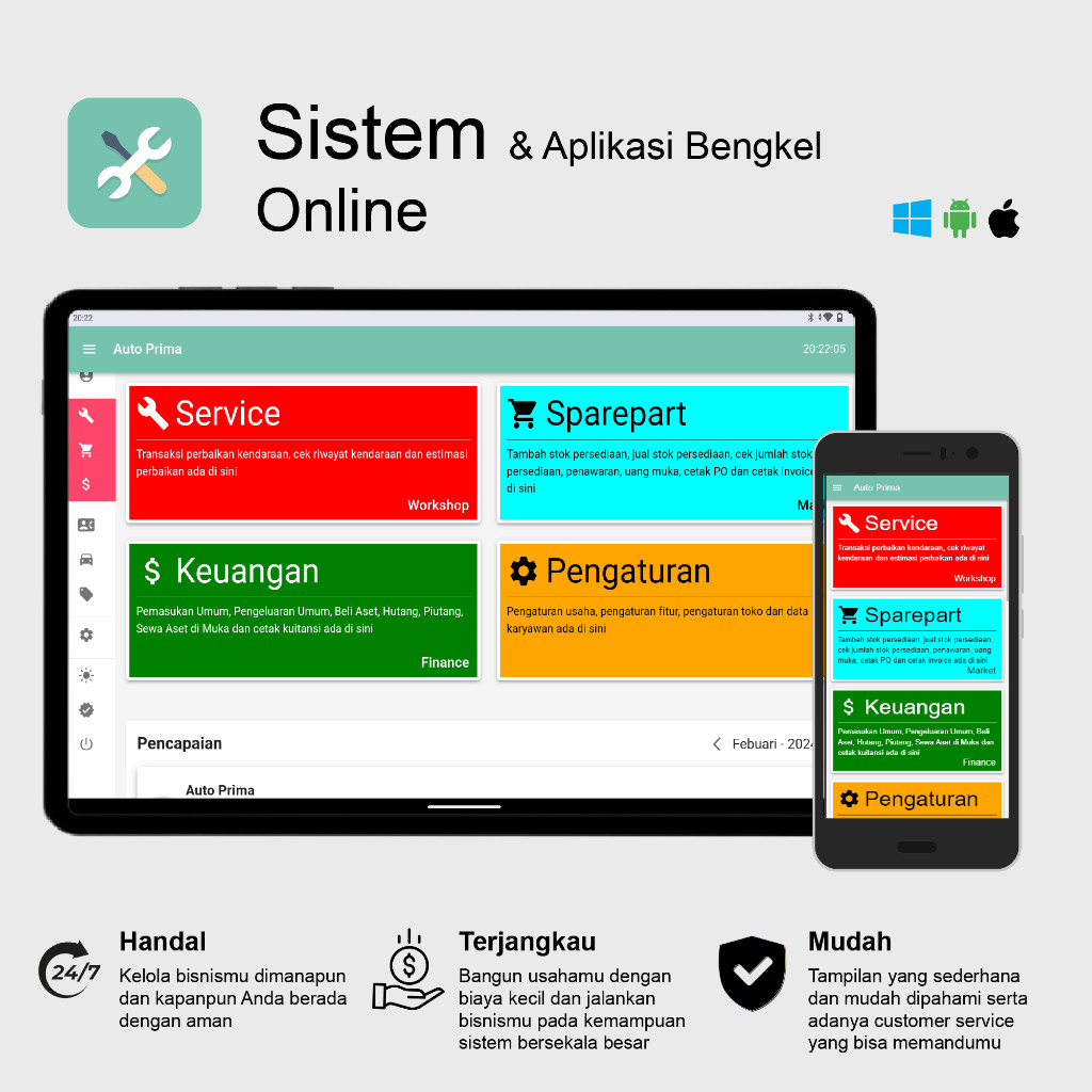Sistem & Aplikasi Online Bengkel Mobil / Bengkel Motor / Dealer / ATPM / Toko Sparepart / Reparasi