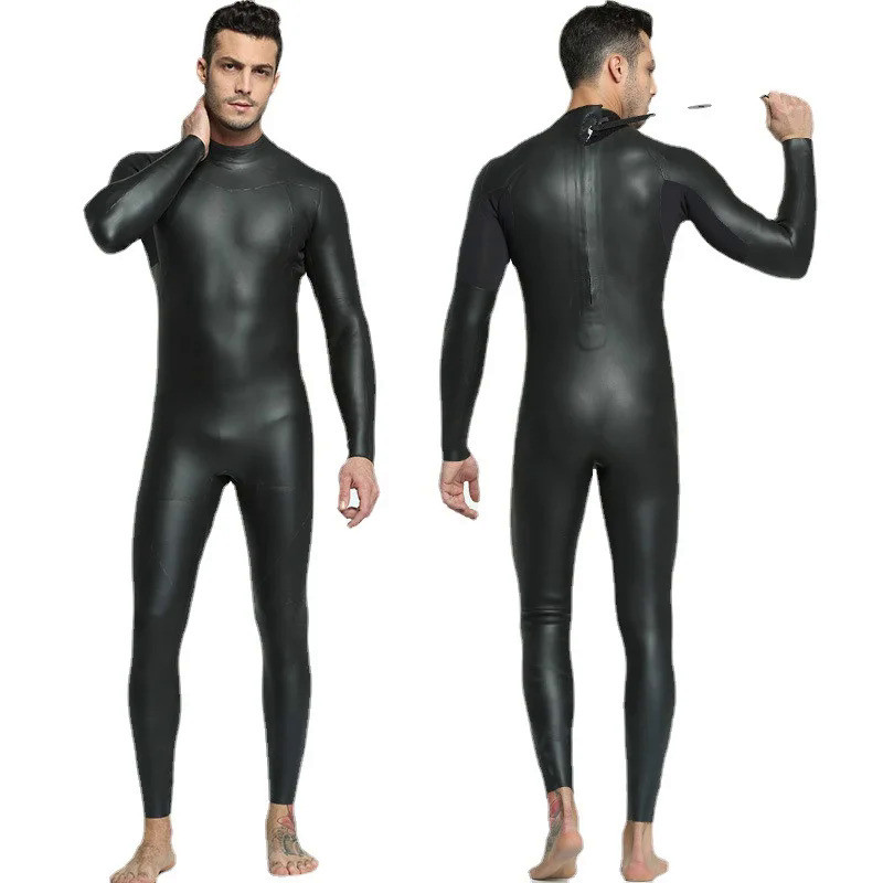 Pria Wanita 3mm CR Triathlon Wetsuit Ultra elastis halus kulit pakaian selam penuh air terbuka CR Ne