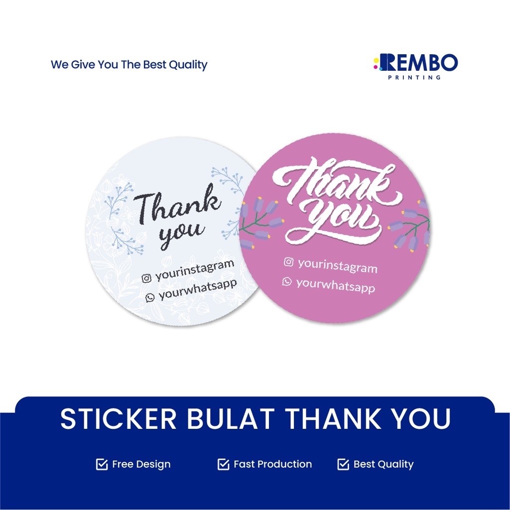 

STIKER SEGEL THANK YOU STICKER SEGEL KEMASAN TERIMA KASIH LABEL CHROMO MURAH