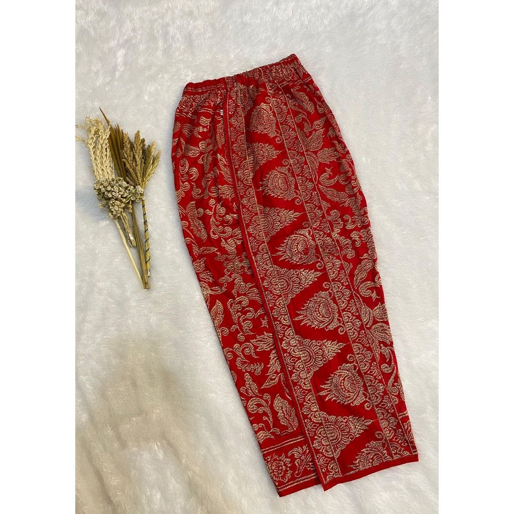 Promo Bulan Ini Kamen Bordir Benang Cendana/Emas Motif "Mahkota" Ts/Kamen Bali/Kamen Jadi/Rok