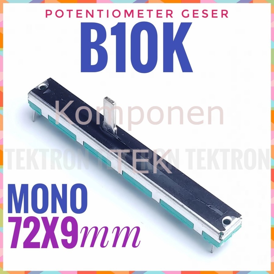Potentiometer geser B10K Stereo 7.5cm 10Kohm Mixer Potensio Volume
