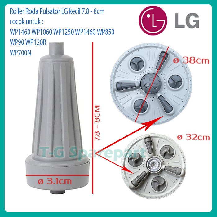 SPAREPART JAKARTA - Roller pulsator mesin cuci LG 10-14kg /sparepart mesin cuci kulkas ac/mesin cuci