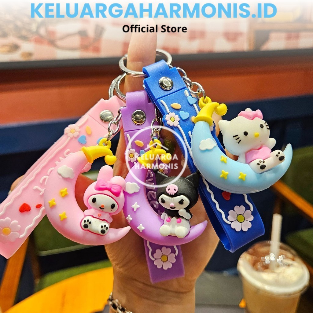 KH Gantungan Kunci Sanrio Silikon Tebal / Ganci Sanrio / Ganci Kuromi / Gantungan Kunci Boneka Sanri