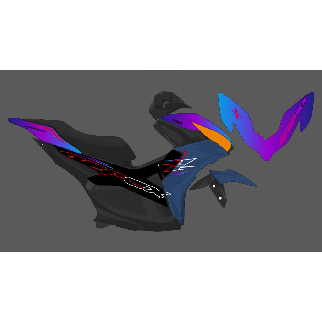 STRIPING TRANSPARAN AEROX NEW CYBER CITY 155 MOTIF CYBER