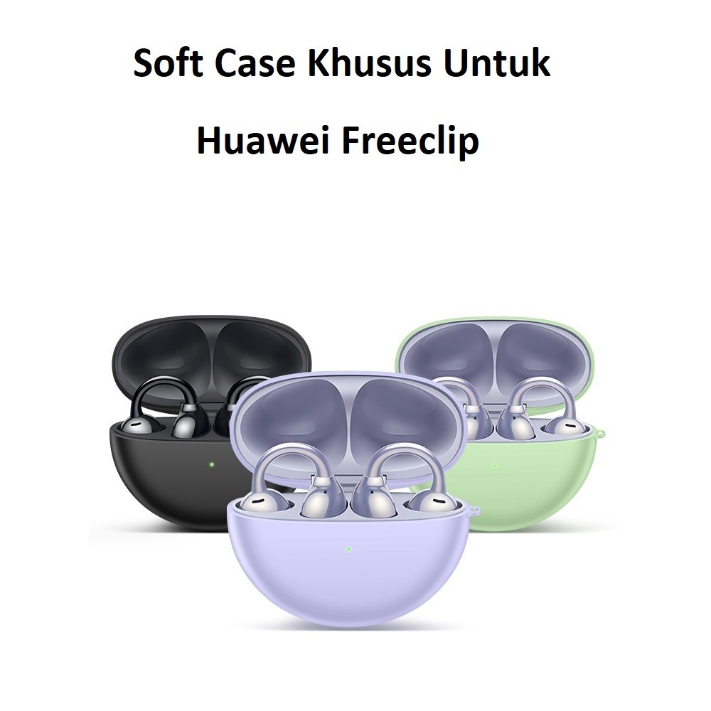 Soft Case Silikon TWS Huawei Freeclip + carabiner