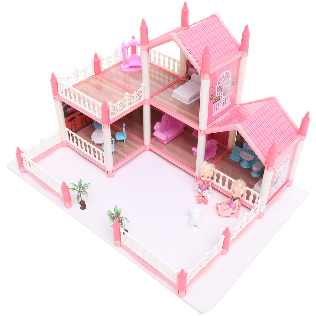 

1 set of DIY Villa Toy House Playset Educational DIY Assemble Puzzle Villa Kit miniature house