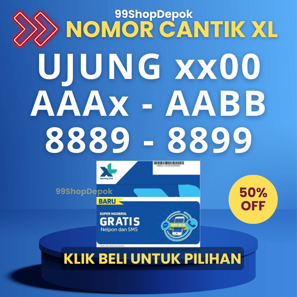 Nomor Cantik XL Kode 55.4 - Nomer Cantik XL 7788 8899 9900 Kartu Perdana XL 4g Nomor Cantik XL 1100 